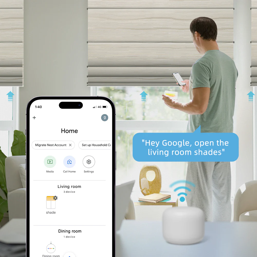 Motorized blinds with smart home control